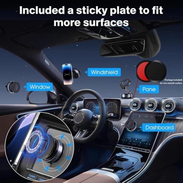 Neuer super starker magnetischer Handyhalter 2025, aus verbessertem Zinklegierung, mit Saugnapf, 360° drehbar und faltbar, geeignet für Autodisplay, Badezimmerfliesen und Glas. - Image 5